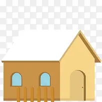 矢量冬季房屋建筑