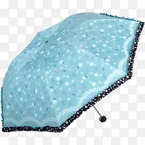 蓝色波点蕾丝雨伞