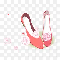 女鞋与花卉