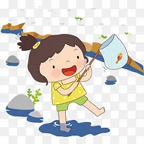捞鱼的小朋友