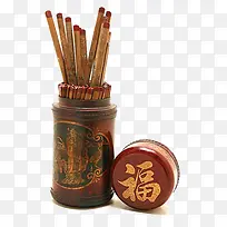 抽签筒带福字的签筒