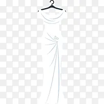 美丽白色婚纱长裙