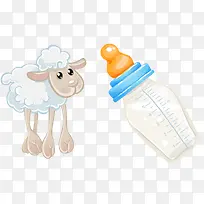 羊羔和奶瓶