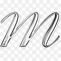 金属字母m