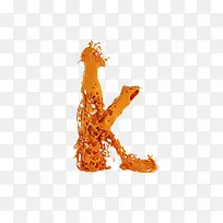 橙色缕空字母k