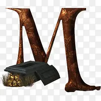 骷髅金属字母M
