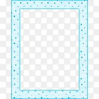 青色小点点长方形相框