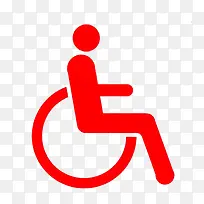 红色残疾人标志简约轮椅