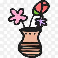 手绘花瓶