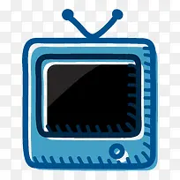 蓝色的电视机 icon