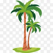 矢量图海边的椰子树