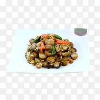 榄菜仙菇炒花甲肉