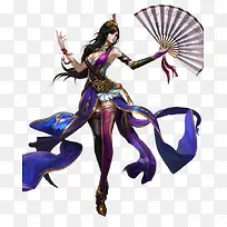 手持纸扇紫衣奶茶道士