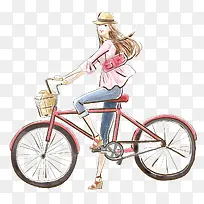 骑单车的女人