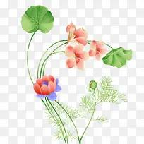 简约几何图案 红色 花纹图案 简笔