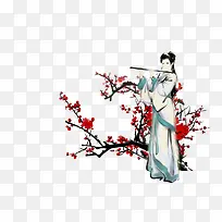 卡通汉服梅花