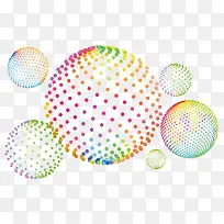 彩色科技感圆球艺术图案