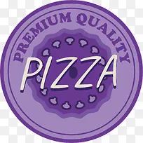 紫色披萨圆形贴纸
