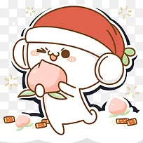 拿着桃子的长草颜团子