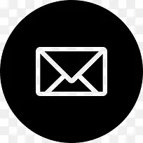 新的电子邮件大纲符号在黑色的圆形按钮图标