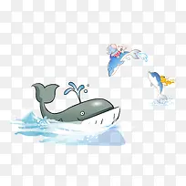 卡通鲸鱼海豚