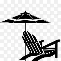 太阳伞下的椅子
