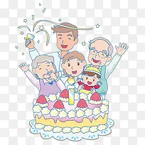 全家给宝宝过生日