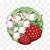 矢量草莓和铃兰