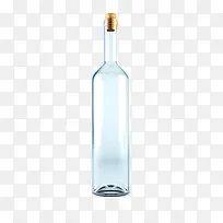 一个塞着木塞的透明玻璃瓶