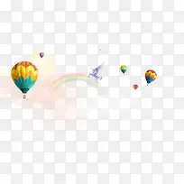 热气球彩虹背景免费下载