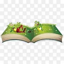躺在书上的青蛙矢量