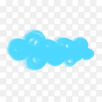 蜡笔蓝色云朵卡通