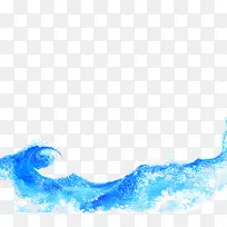 蓝色大海装饰图案免抠素材