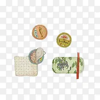 速食泡面手绘画素材图片