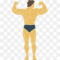 黄色强壮肌肉男人