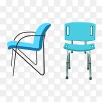 矢量家居家具居家用品蓝色椅子