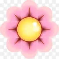 粉色卡通花朵七夕情人节