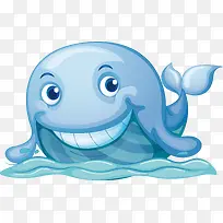 龇牙微笑的蓝鲸