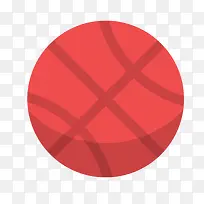 红色圆弧篮球元素