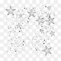 漂浮的雪花和星星免抠素材