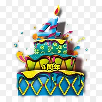 卡通周年庆蛋糕