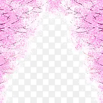 紫色清新樱桃树装饰图案