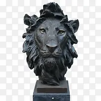 狮子头黑色雕塑