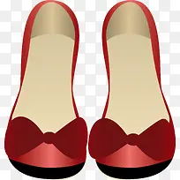 红色卡通鞋子素材图
