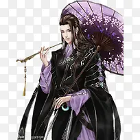撑伞的美少年