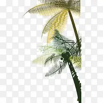 矢量时尚手绘侧边椰树