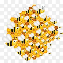 手绘蜜蜂蜂巢