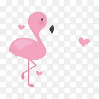 卡通可爱的粉红色火烈鸟