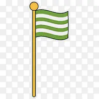绿色条纹卡通旗子