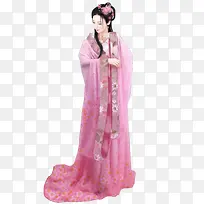 粉衣女子性感古风